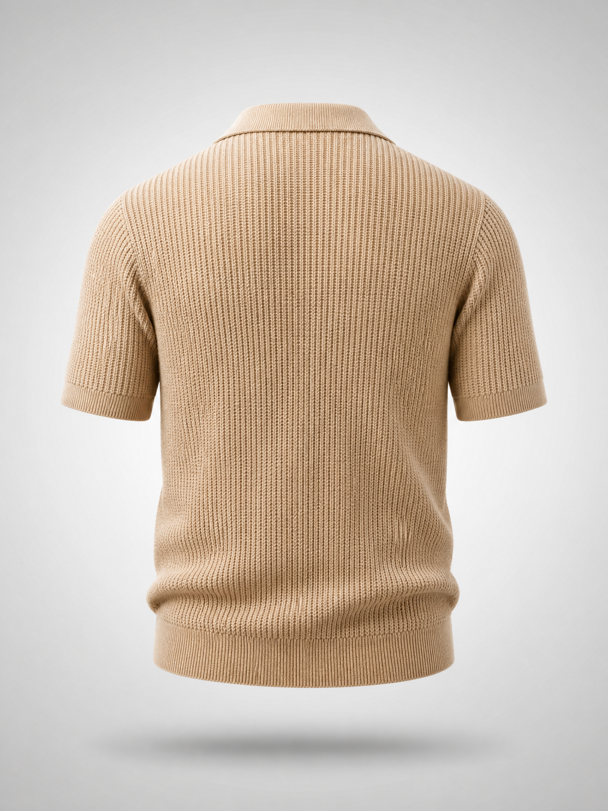Beige Knitted Polo Shirt