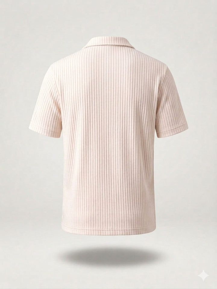 Pleated Shirt -Beige-