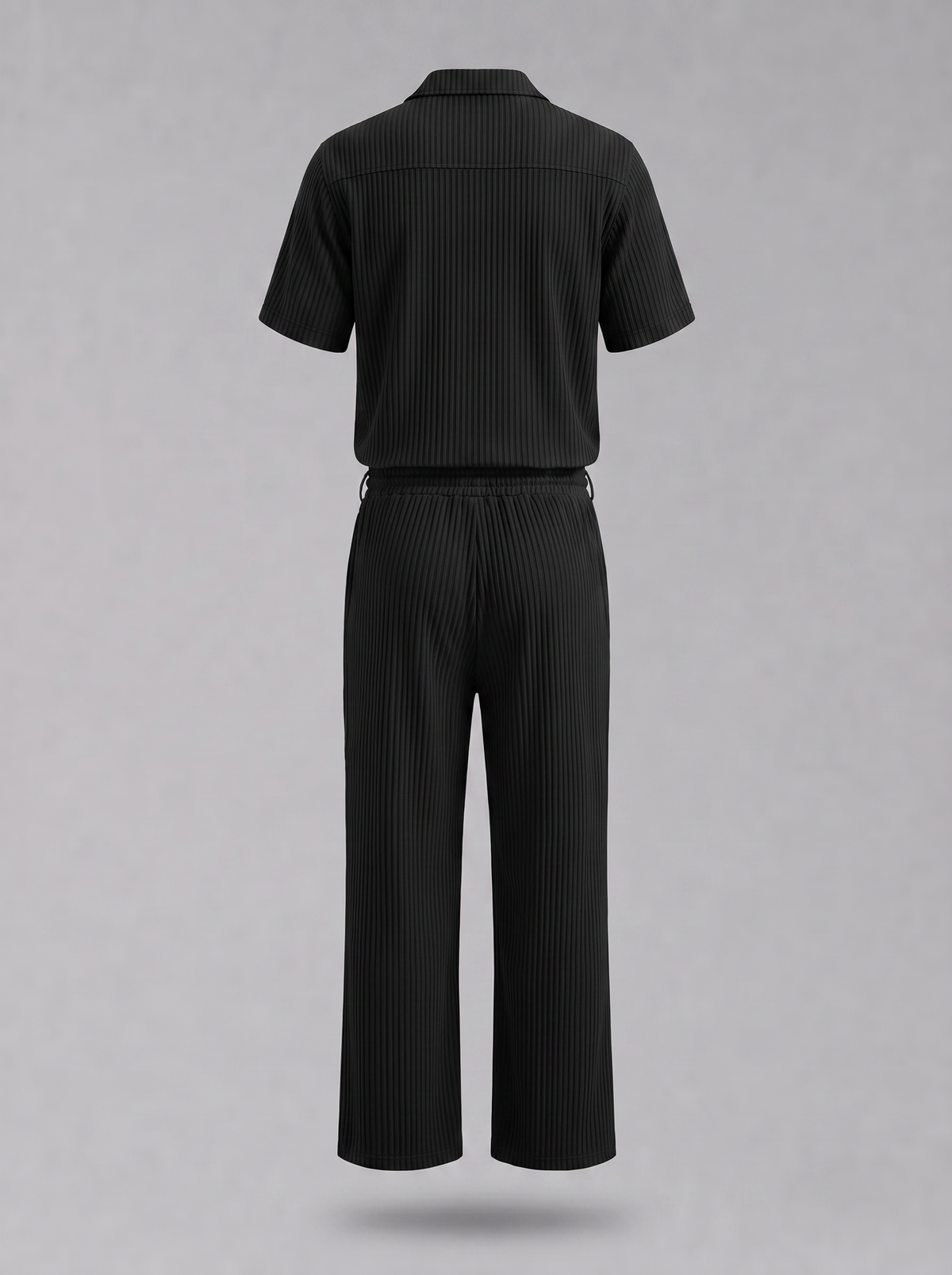 Black Pleated Set (Shirt & Trousers)