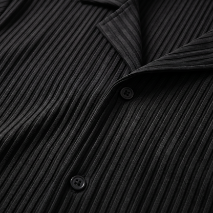 Black Pleated Set (Shirt & Trousers)