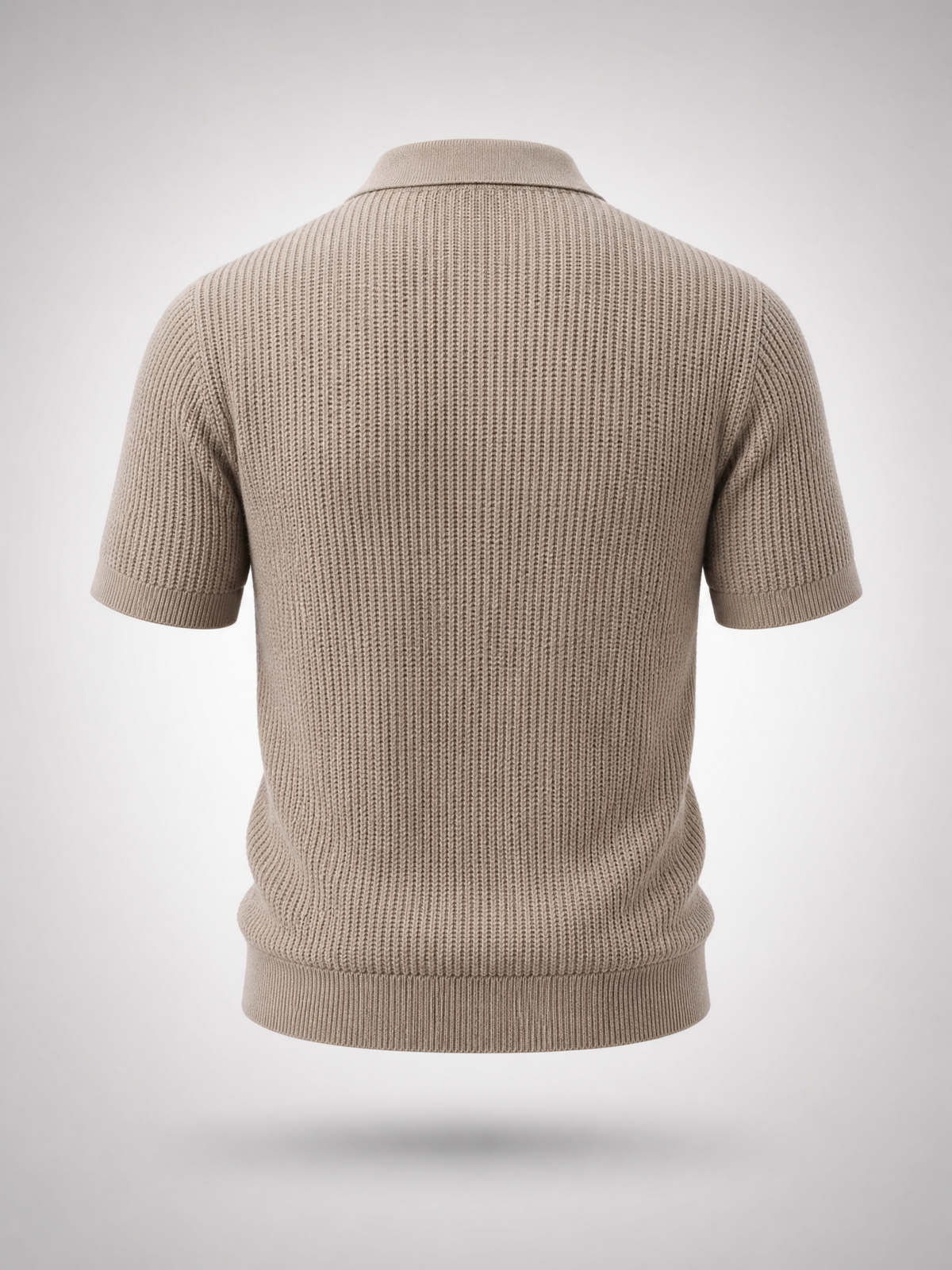 Taupe Knitted Polo Shirt