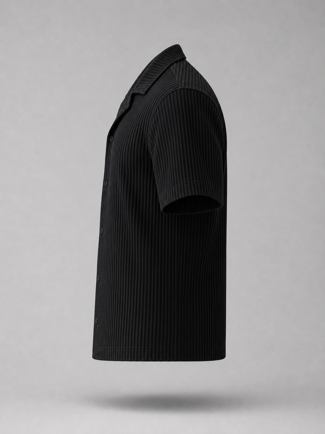 Pleated Shirt -Black-