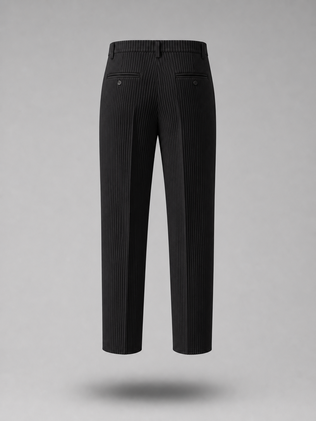 Pleated Trousers -Black-