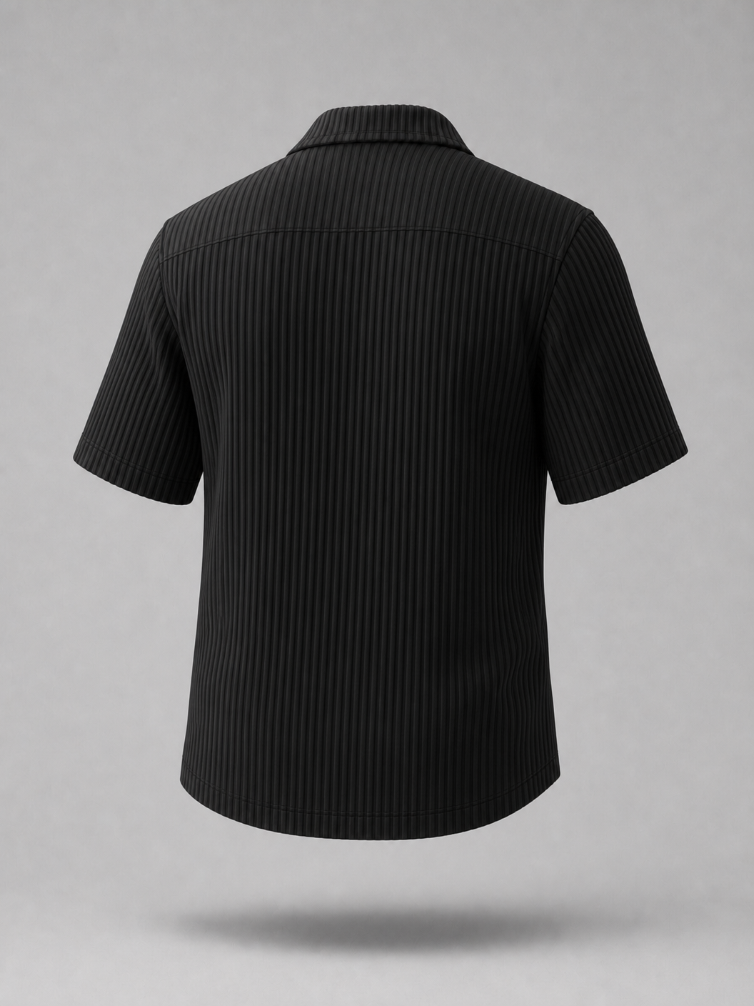 Pleated Shirt -Black-