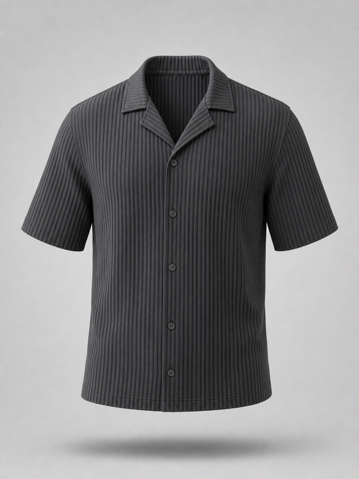 Pleated Shirt -Grey-