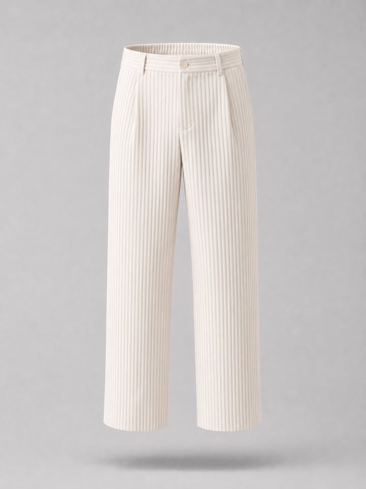 Pleated Trousers -Beige-