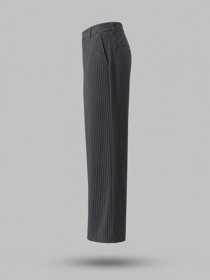 Pleated Trousers -Grey-