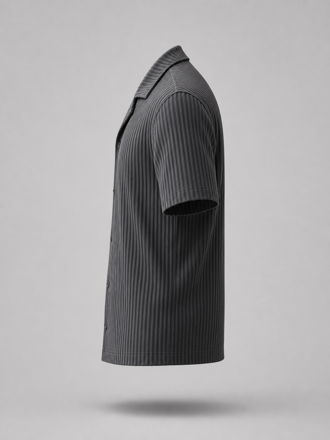 Pleated Shirt -Grey-