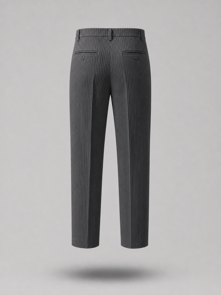 Pleated Trousers -Grey-