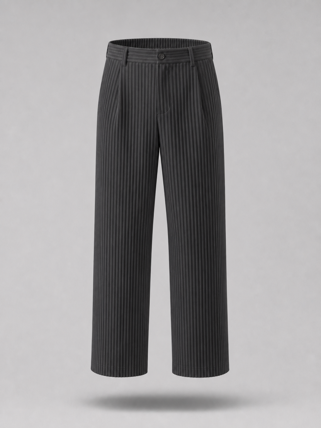 Pleated Trousers -Grey-