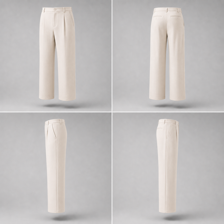 Pleated Trousers -Beige-