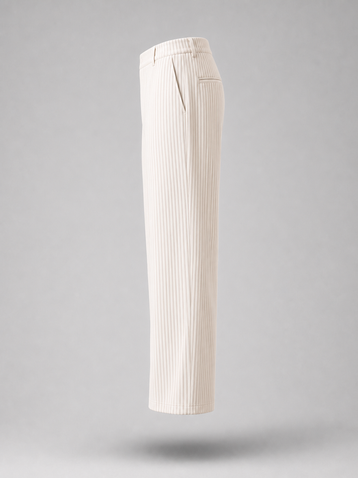 Pleated Trousers -Beige-