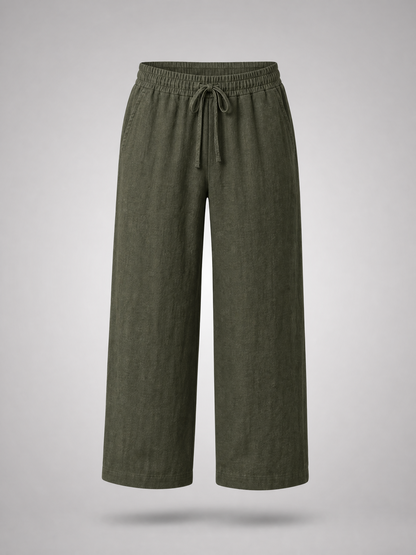 Olive Linen Trousers