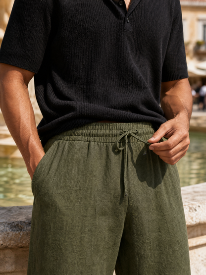 Olive Linen Trousers